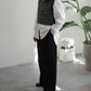 V neck holed knit vest