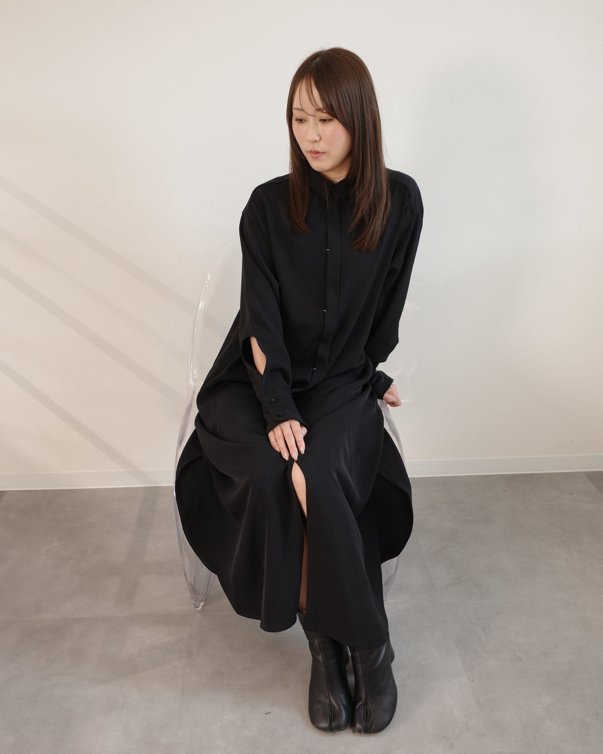 suppleシャツワンピース