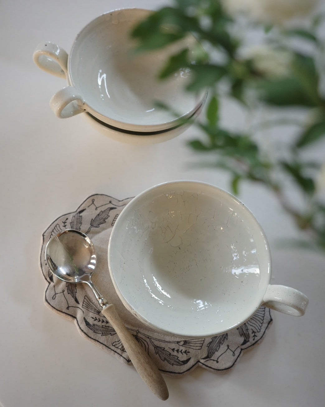スープカップ　荒粉引（美濃焼）