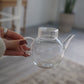 Round glass teapot